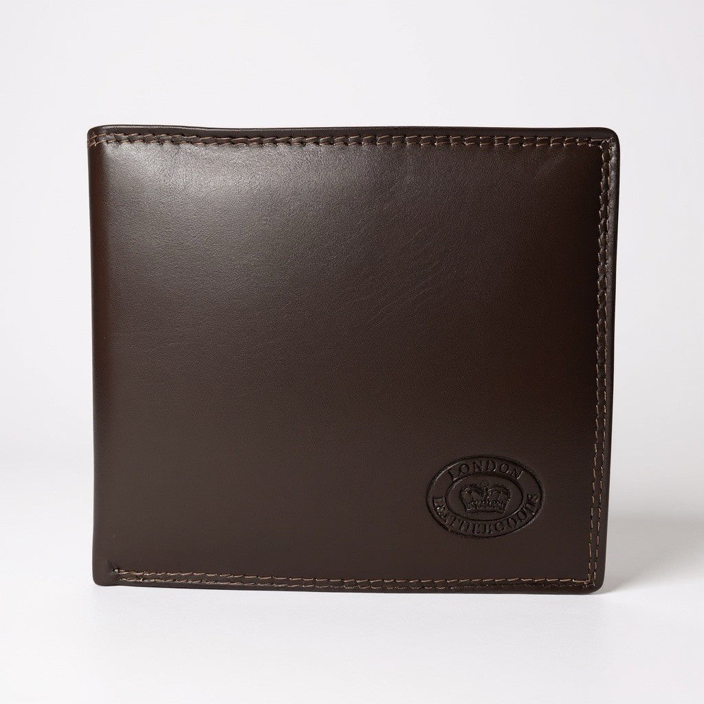 London Leather Goods Mens Gents Designer Luxury Soft Leather Bifold Wallet Gift