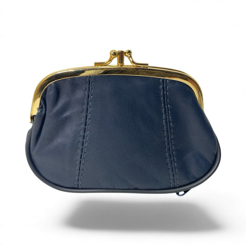 Ladies Soft Leather Large Triple Frame Clip Top Clasp Coin Purse Wallet Pouch