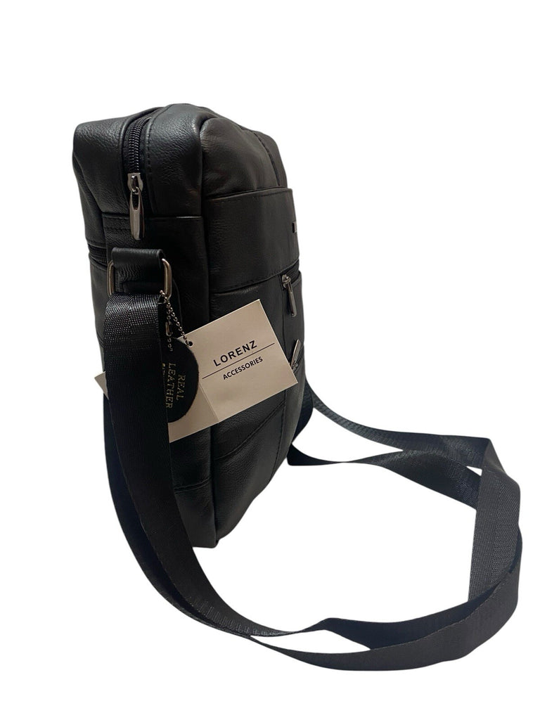 Lorenz Real Leather Unisex Casual Cross Body Bag Shoulder Bag Messenger Bag