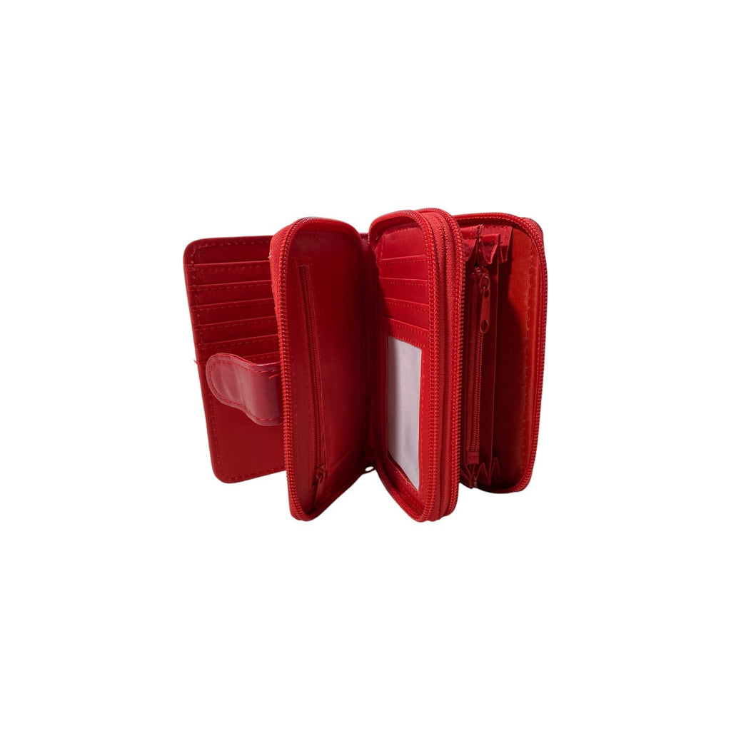 Lorenz Soft Leather Patchwork Twin Zip Round Purse Wallet ID Window