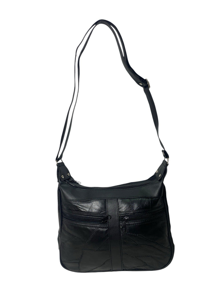 Lorenz Patchwork Leather Twin Top Leather Handbag Shoulder Cross Body Bag New