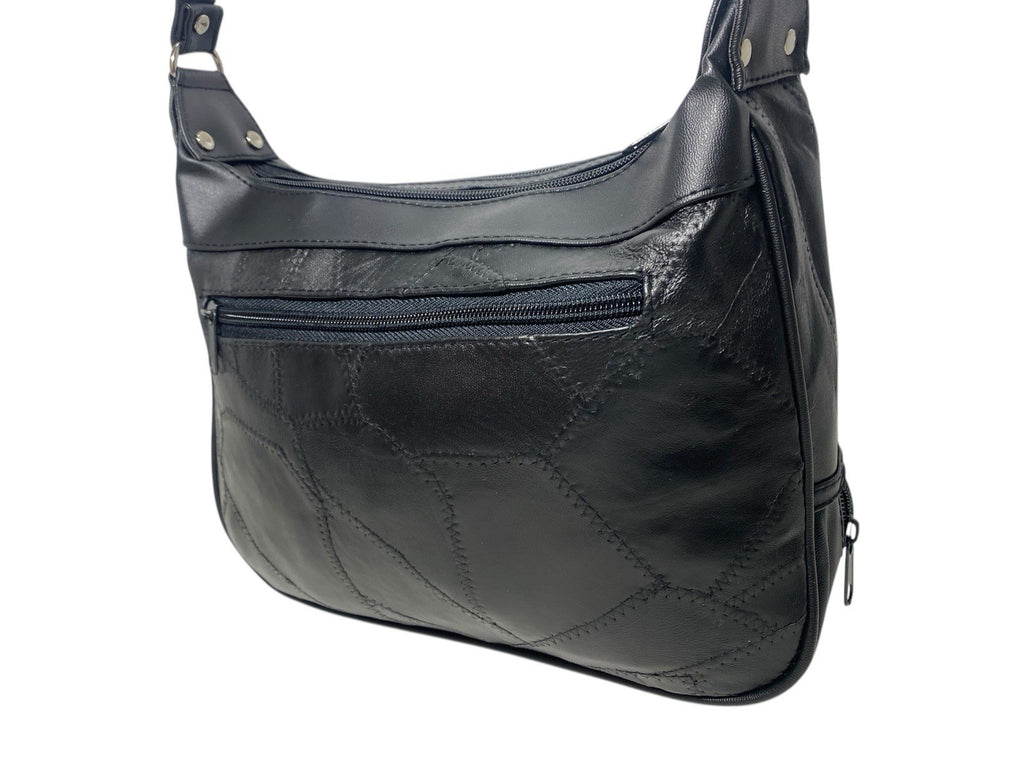 Lorenz Patchwork Leather Twin Top Leather Handbag Shoulder Cross Body Bag New