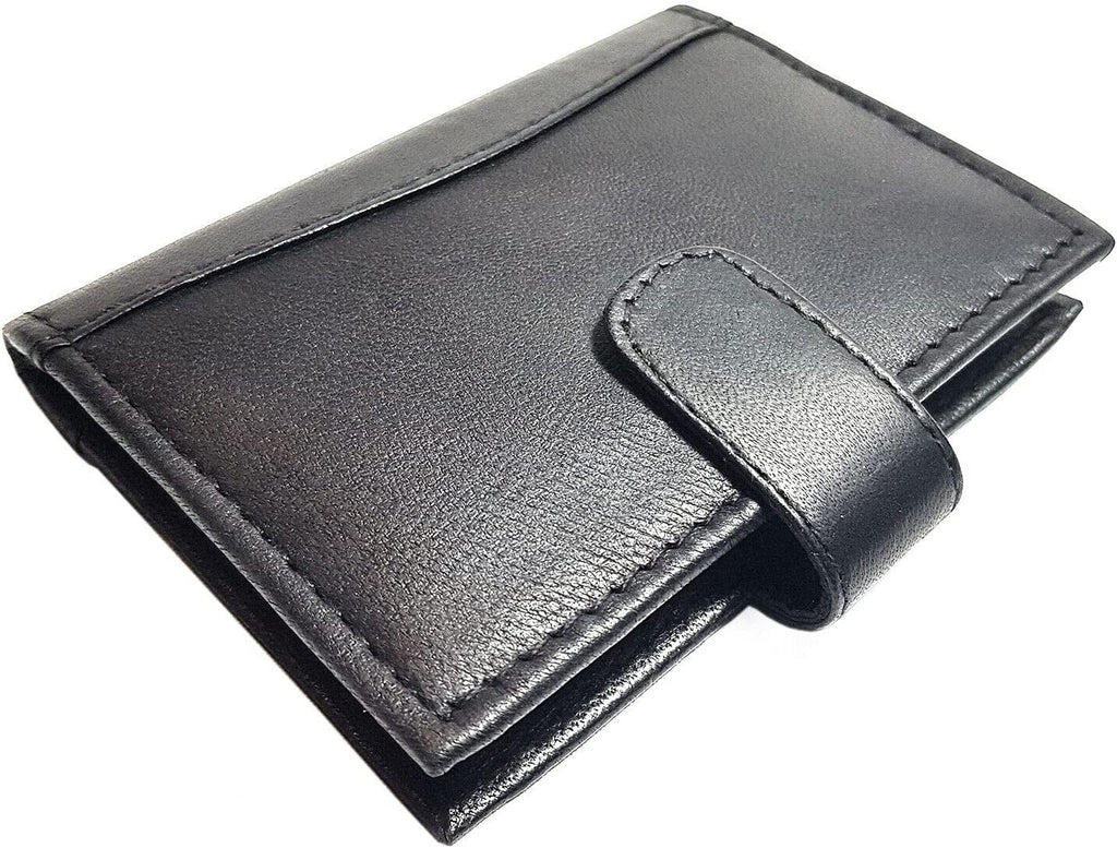 Sheep Nappa Leather RFID Protected Credit Card Case With Internal ID Window New