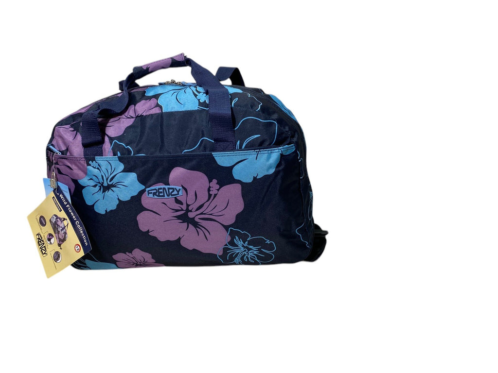 21" Wheeled Holdall Cabin Trolley Flower Sports Luggage Overnight Travel Bag 39L