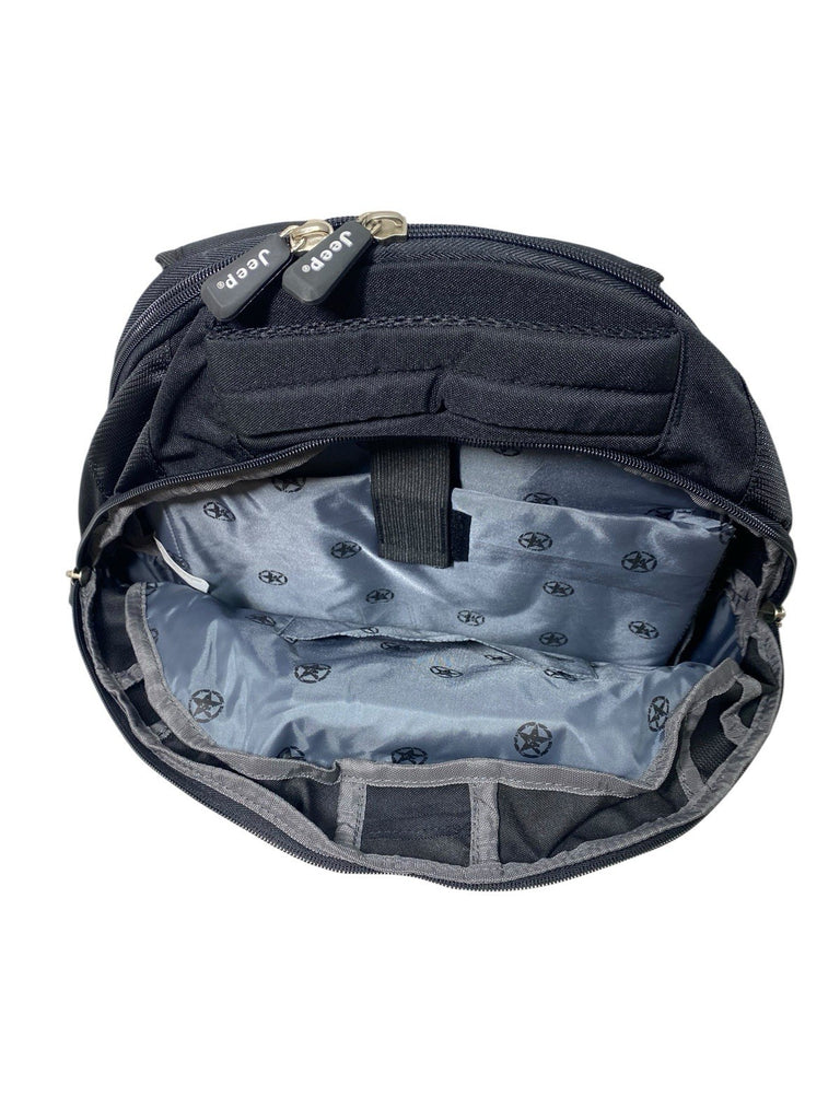 Jeep School College Laptop Work Travel Large Backpack Rucksack Bag (Black)