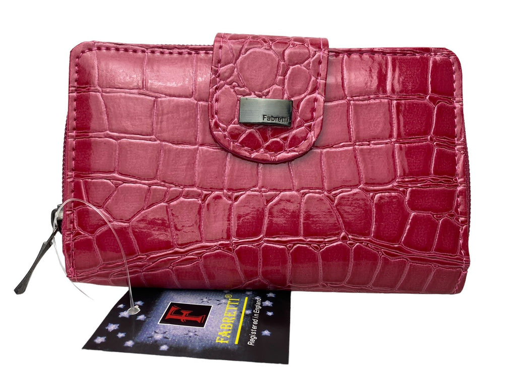 Fabretti Ladies Croc Fashion Purse Clutch Credit Card Wallet Coin Notes New