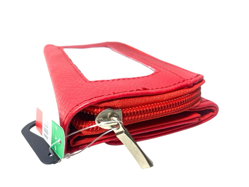 Ladies Trifold Faux Leather Zip Around Coin Notes Credit Card Purse New