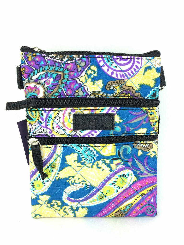 Lorenz Ladies Quilted Multicoloured Cross Body Travel Accessories Shoulder Bag