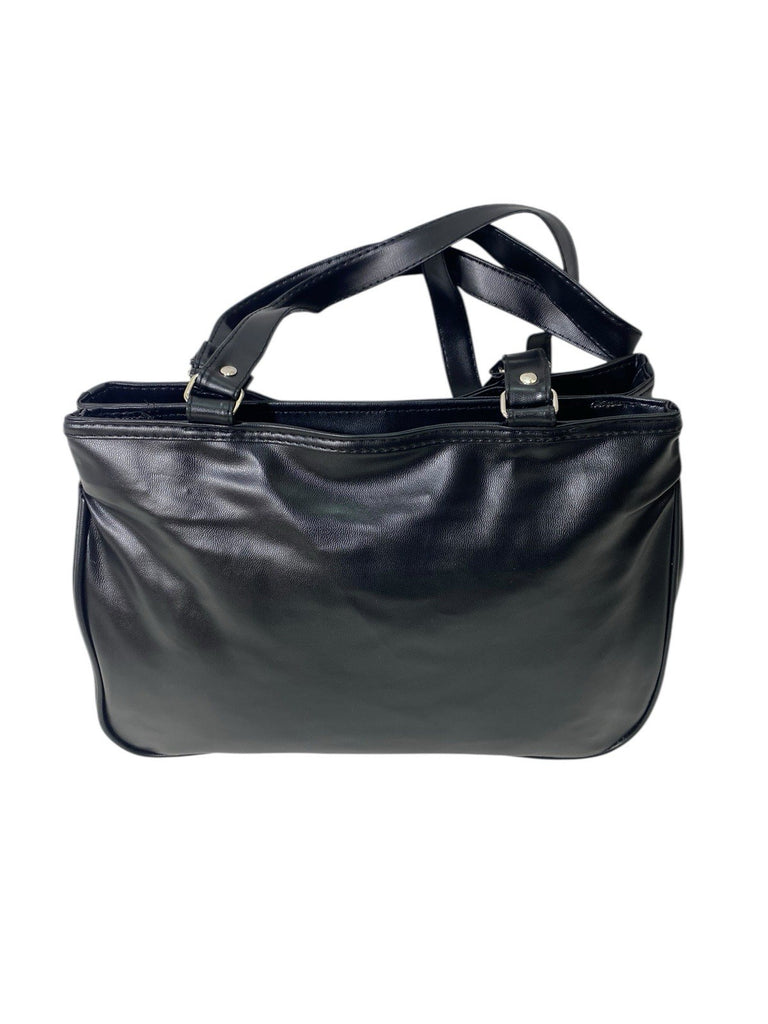 Ladies Womens Patchwork Leather Handbag Shoulder Bag Multiple Zipped New