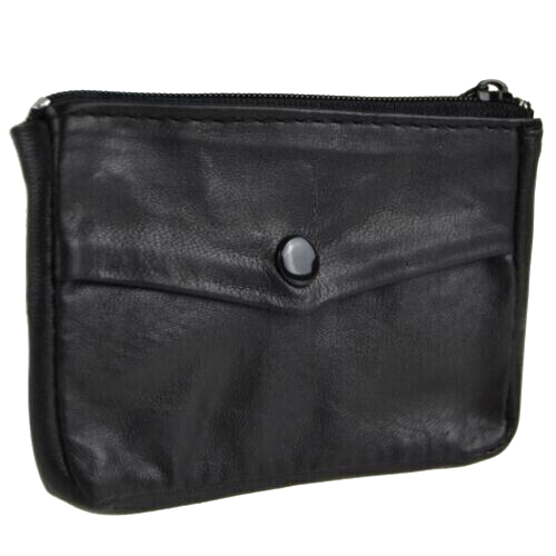 Mens Womens Soft Sheep Napa Black Leather Key/Coin Purse by Lorenz With Key Ring
