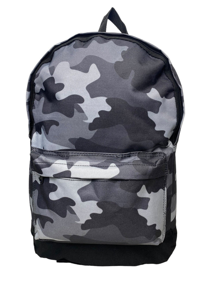 Grey Cammo  Camouflage Army Print Roxy Boys School Backpack Rucksack New