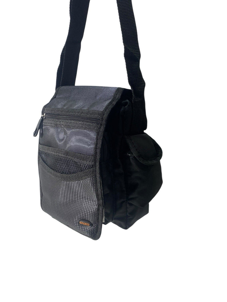 Enzo Unisex Travel Shoulder Bag Multiple Zipped Pockets & Adjustable Strap New