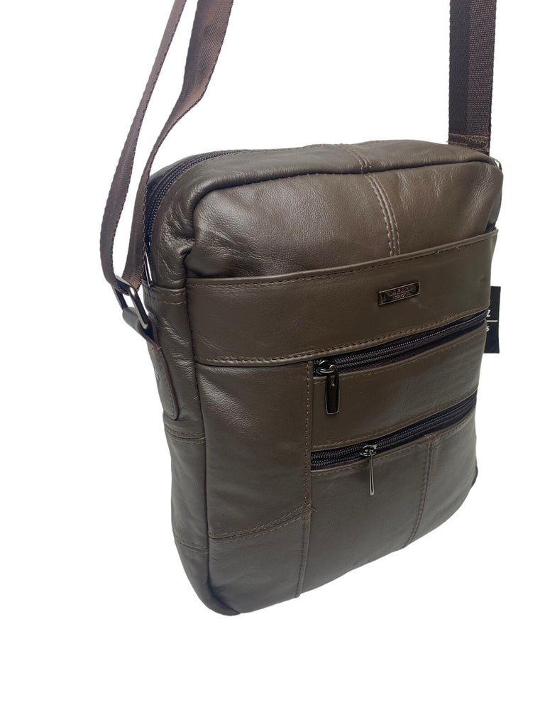 Lorenz Real Leather Unisex Casual Cross Body Bag Shoulder Bag Messenger Bag