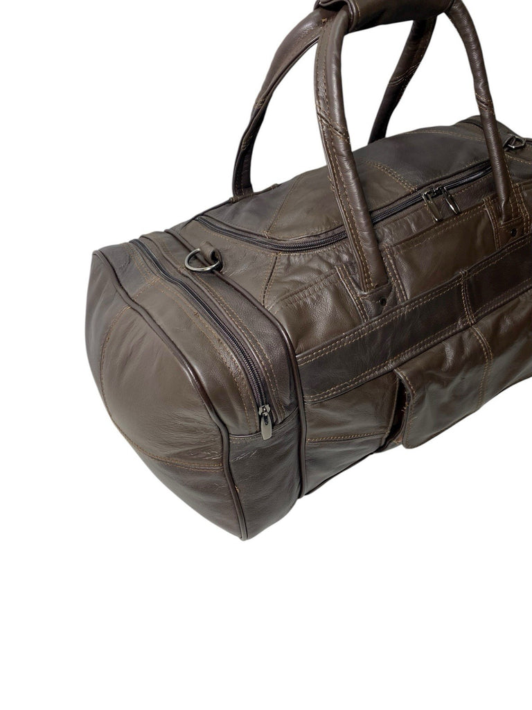 Lorenz Unisex Genuine Luxury Soft Leather Travel Weekend Gym Bag Holdall New