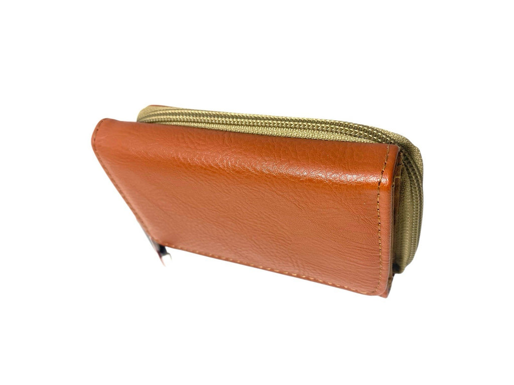 Ladies Trifold Faux Leather Zip Around Coin Notes Credit Card Purse New
