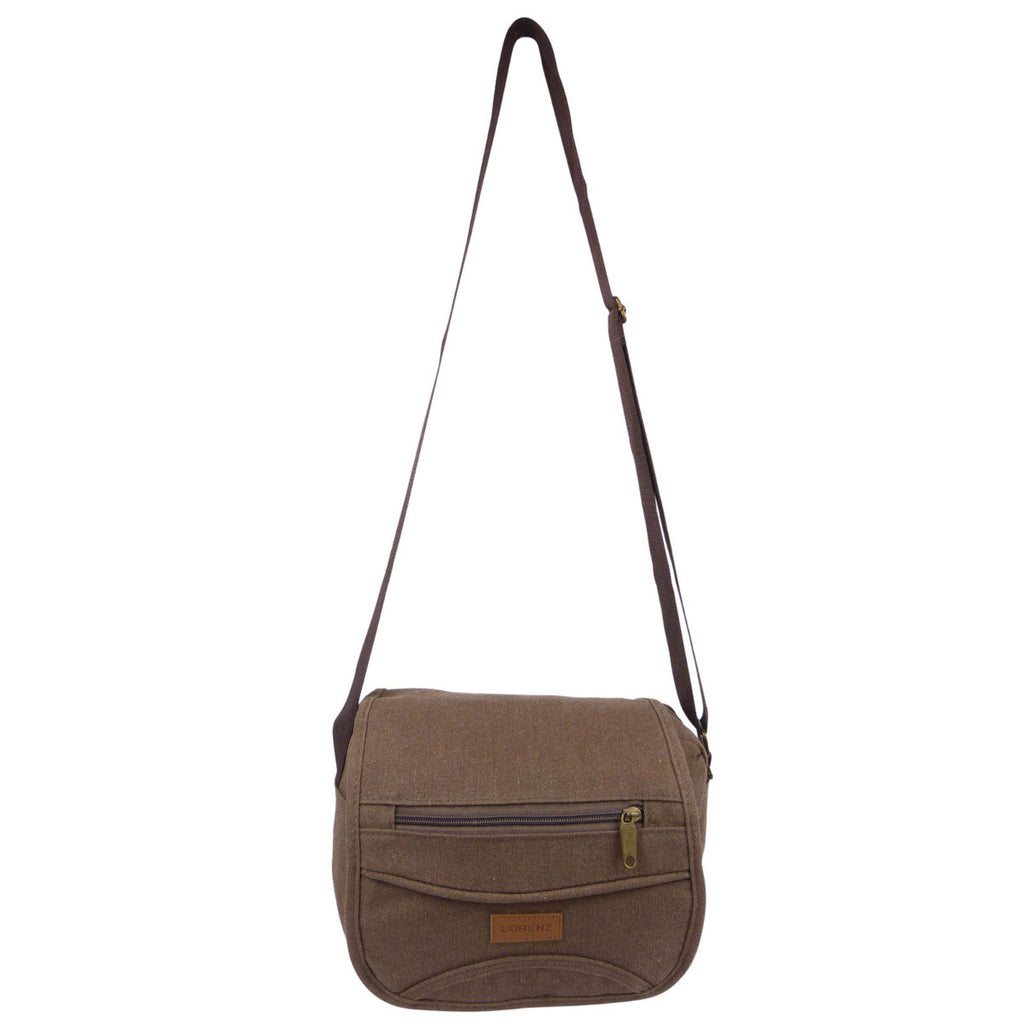 Lorenz Unisex Small Canvas Cross Body Travel Utility Bag Adjustable Strap