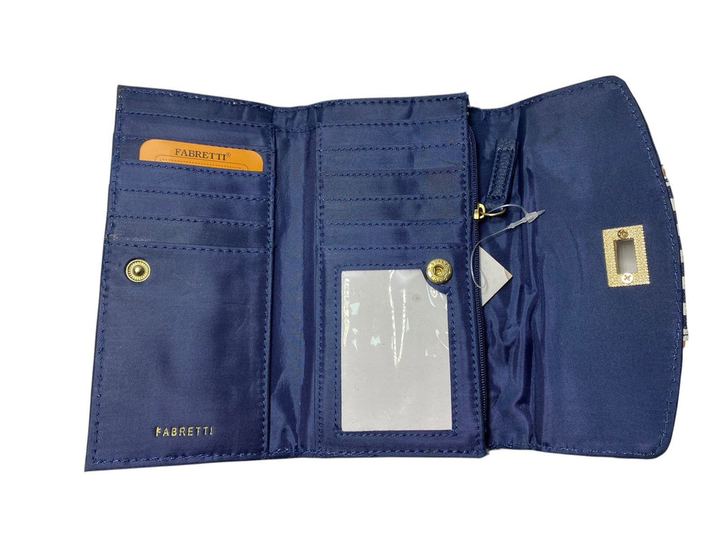 Fabretti Ladies Envelope Purse Striped Clutch Coin Credit Card Wallet New
