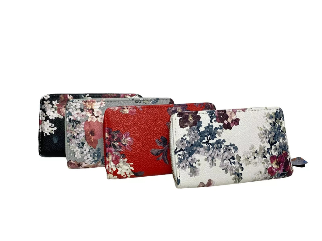 Ladies Floral Zip Fashion Clutch Coin Credit Card Purse Victoria & Albert Style