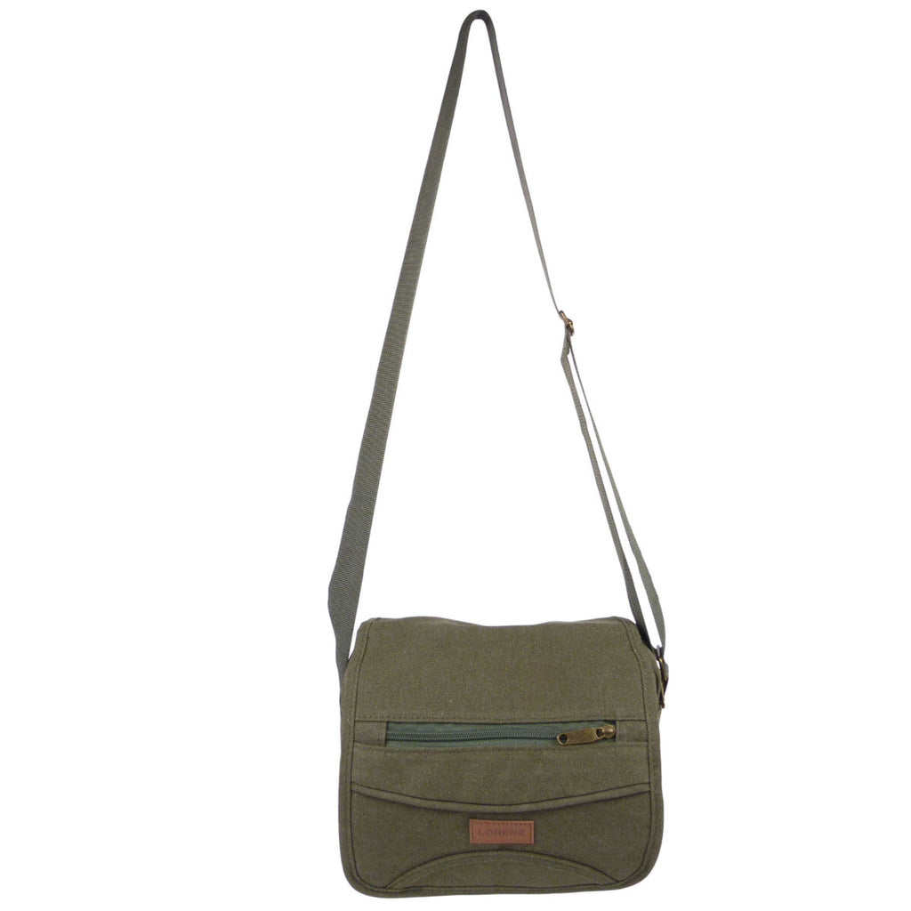 Lorenz Unisex Small Canvas Cross Body Travel Utility Bag Adjustable Strap