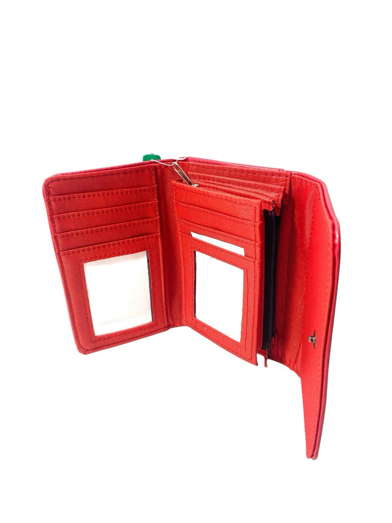 Ladies Trifold Faux Leather Zip Around Coin Credit Card Notes Purse New