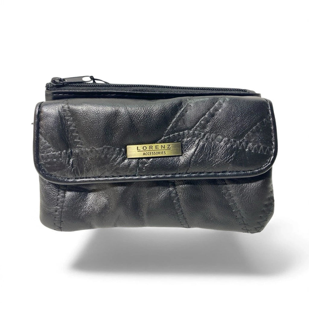 Lorenz Ladies Patchwork Leather Purse Super Soft with Zipped Coin Compartment