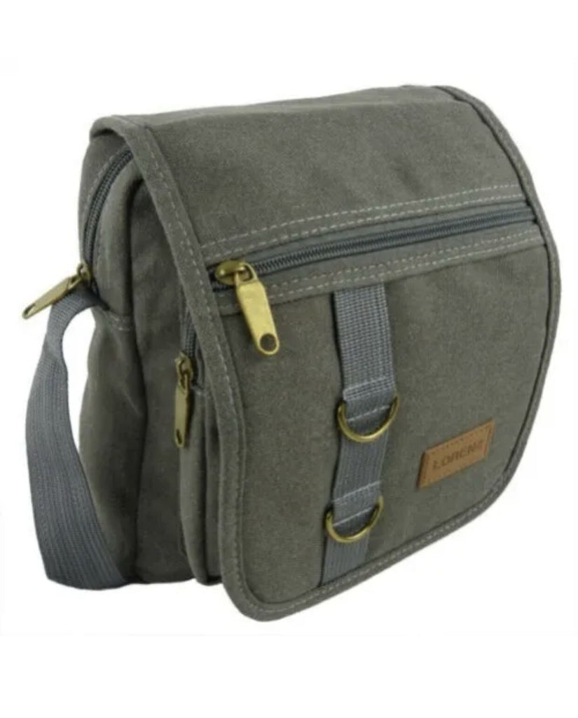 Lorenz Unisex Multi Purpose Small Canvas Cross Body Shoulder Travel Utility Bag