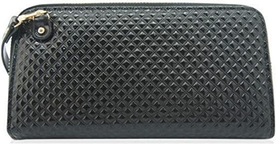 LYDC Ladies Womens Holographic Diamand Cut Double Zipped Clutch Purse Wallet