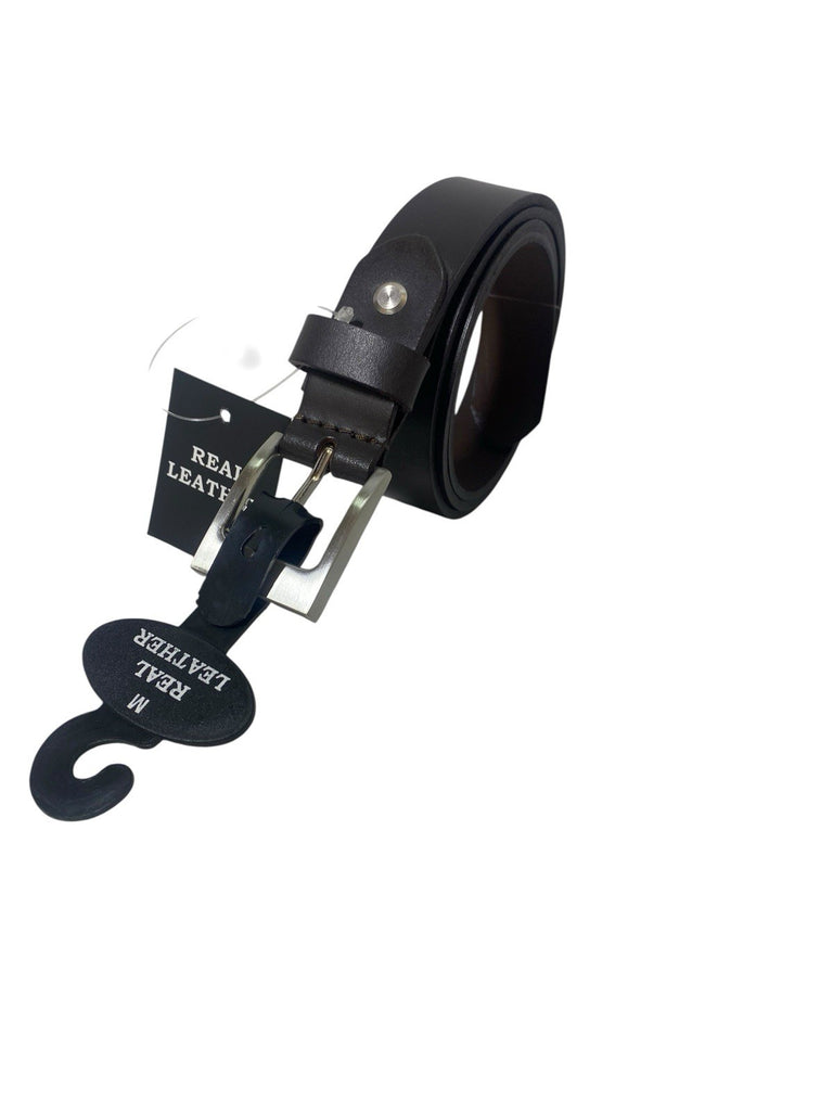 Mens 100% Full Grain Leather 1" (25mm) Wide Belt Brown Medium 32-35"