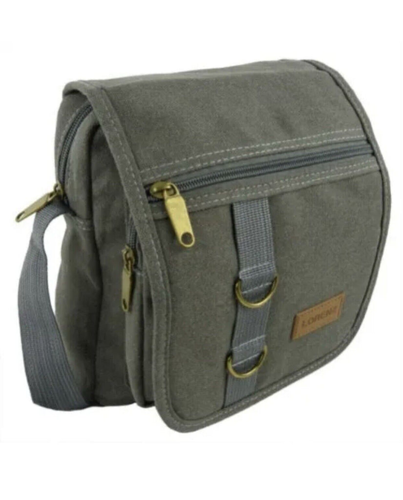 Lorenz Unisex Multi Purpose Small Canvas Cross Body Shoulder Travel Utility Bag