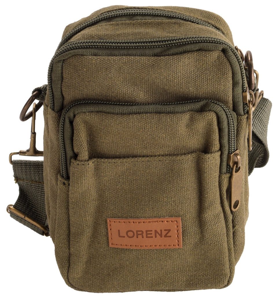 Lorenz Unisex Multi Purpose Small Canvas Cross Body Shoulder Travel Utility Bag