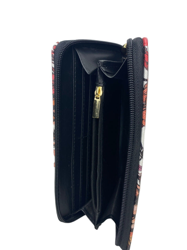 Ladies Designer Style Floral Flower Print Clutch Purse Wallet Card Coin Holder