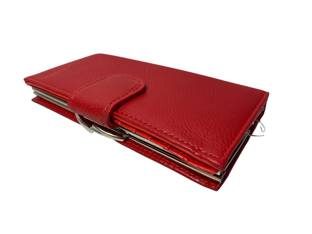 Fabretti Ladies Bifold Faux Leather Clip Top Coin Credit Card Notes Purse New