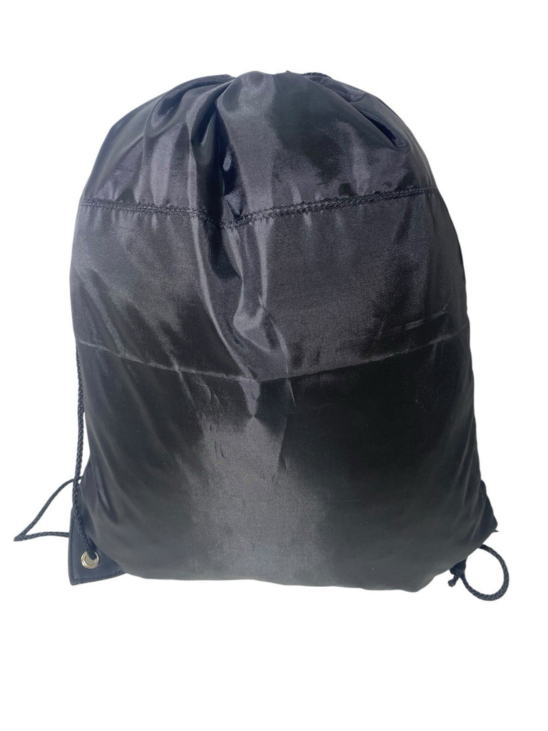 Unisex Gym Fitness Sports Drawstring Textile School PE Kit Trainer Bag Black New