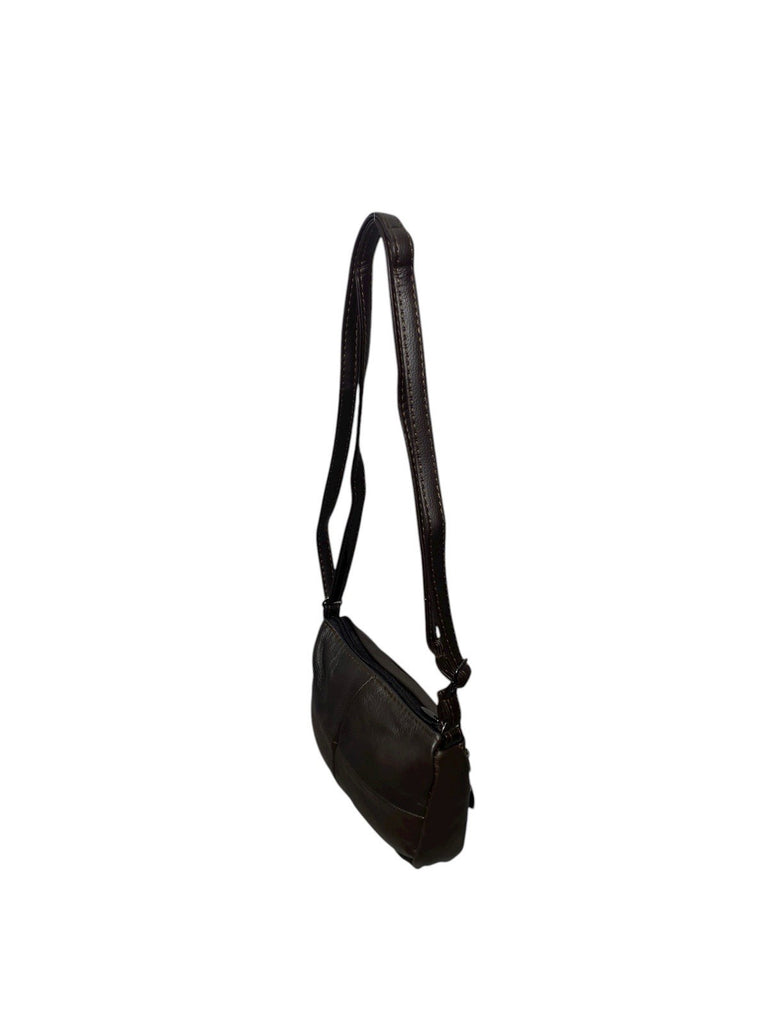 Lorenz Genuine Cowhide Leather Crossbody Shoulder Bag Triple Zipper Compartments