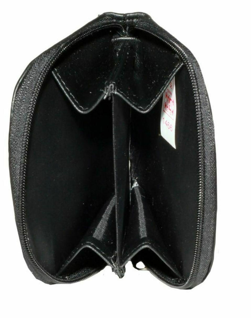 Lorenz Unisex Black Soft Leather Credit Card Slot Money Coin Purse