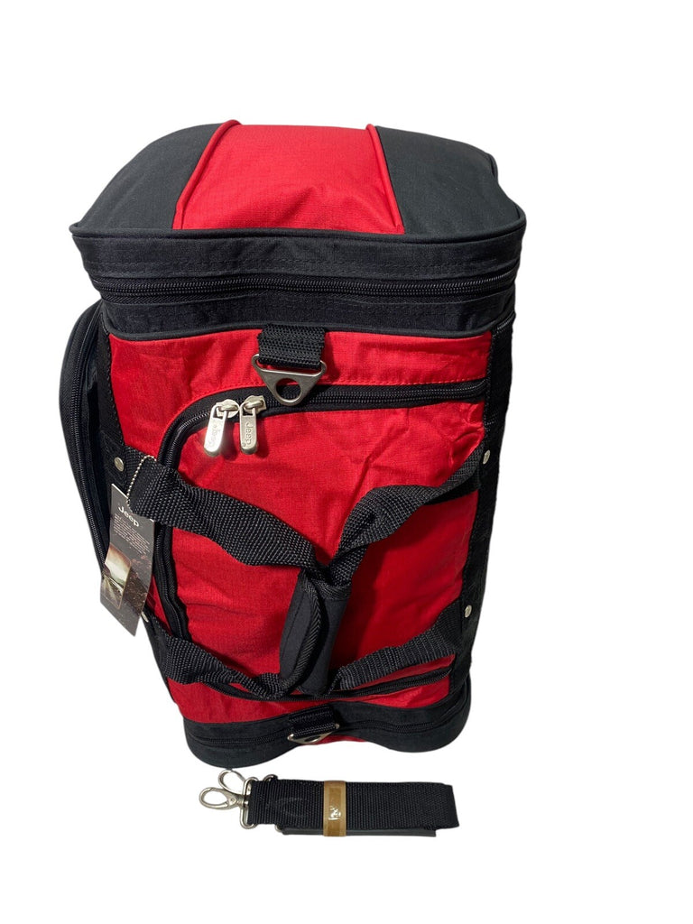 Jeep 24" Holdall Gym Sports Weekend Duffel Travel Bag Black/Red New