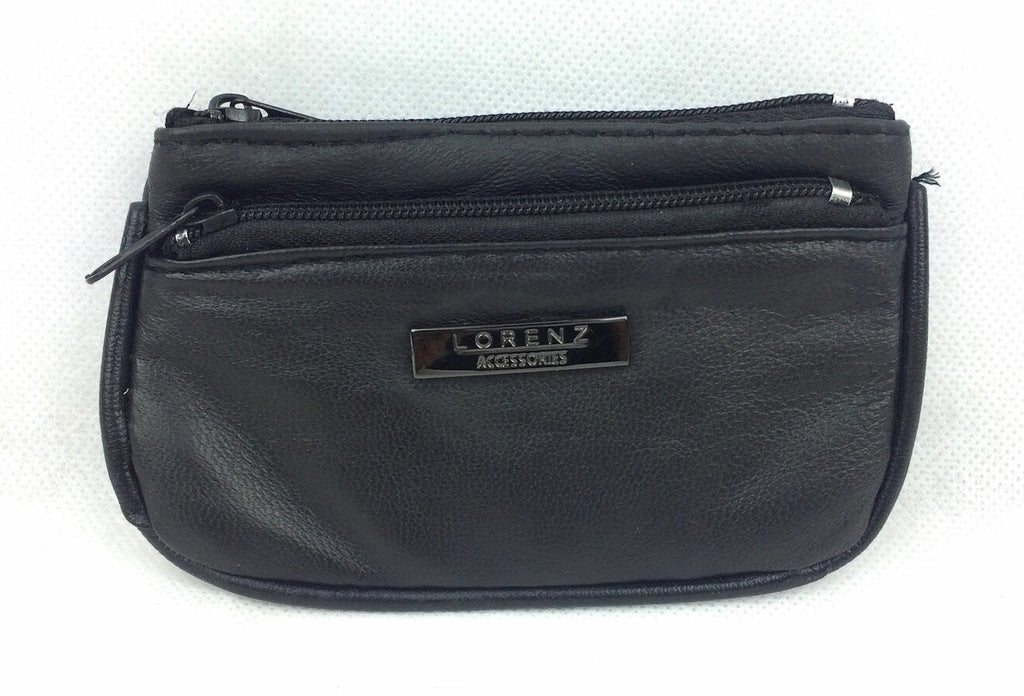 Soft Men Women Genuine Leather Coin Key Holder Zip Wallet Pouch Keyring Purse