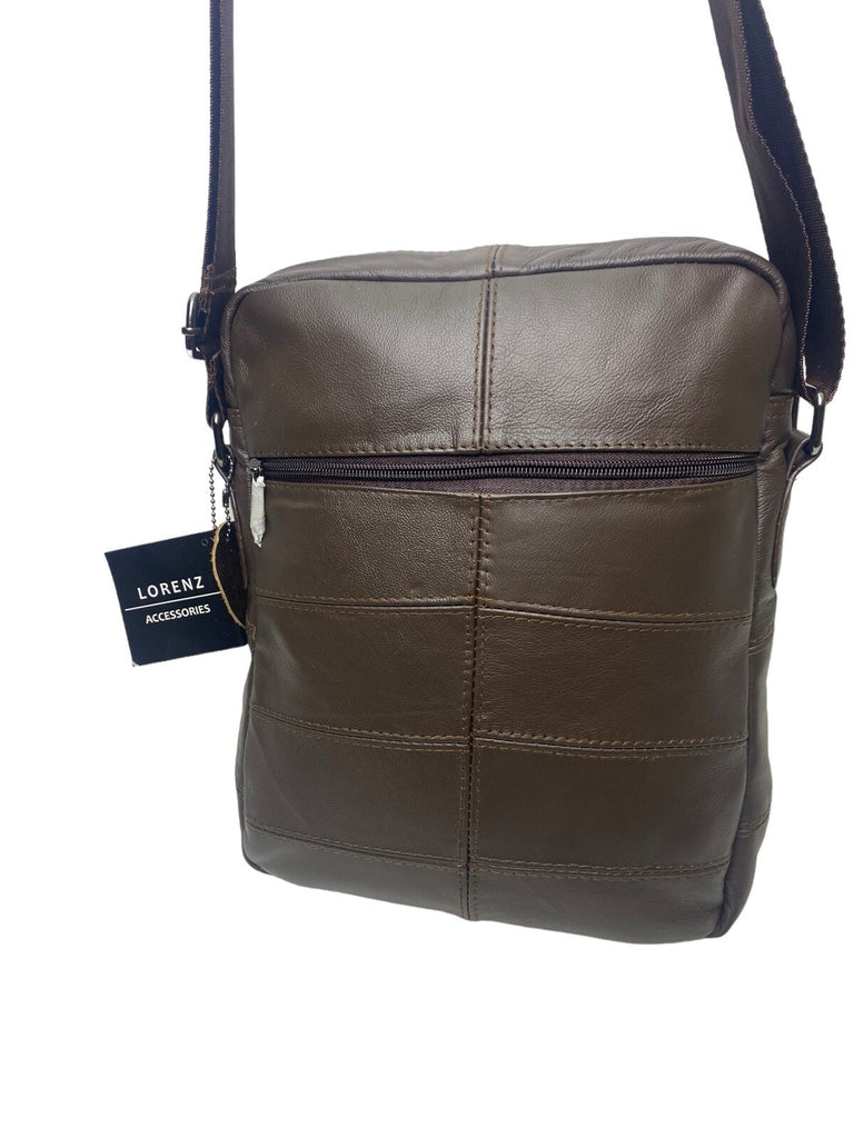 Lorenz Real Leather Unisex Casual Cross Body Bag Shoulder Bag Messenger Bag