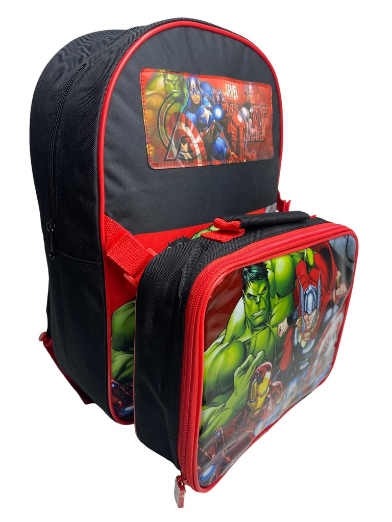 Avengers Backpack With Lunch Bag For Kids Marvel Matching 2 Piece School Bag Set