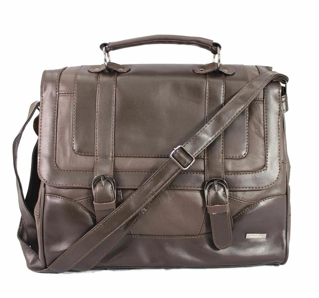 Lorenz Cowhide Genuine Real Leather Briefcase Satchel Shoulder Office Handbag