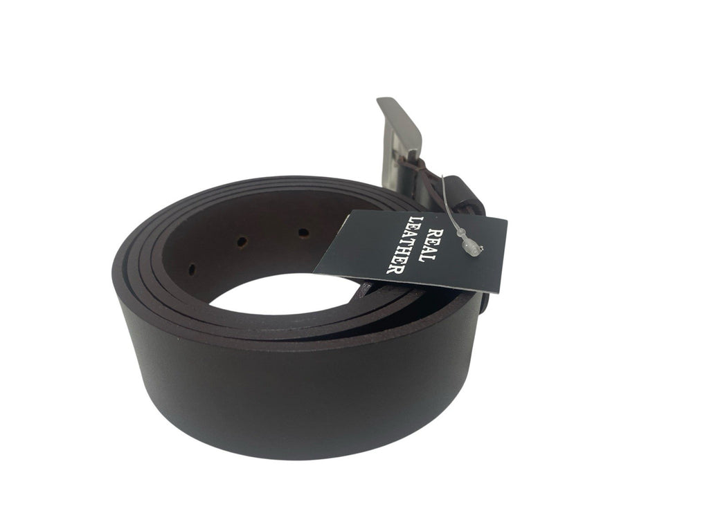 Mens 100% Full Grain Leather 1.5" (38mm) Wide Belt Brown XL 40-44" New