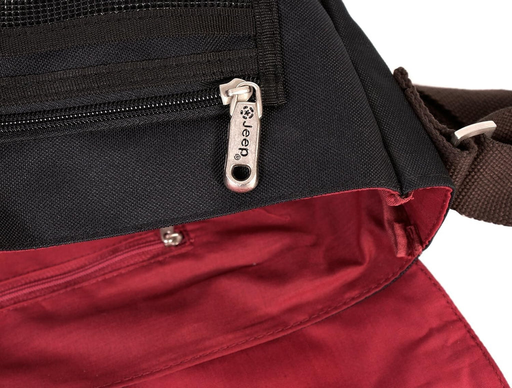 Jeep Unisex Vintage Courier Messenger Shoulder Satchel Work College Bag Black