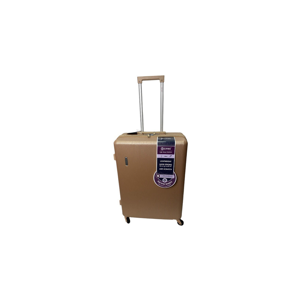 5 Cities 25" Lightweight 77L ABS Hard Shell 4 Wheeled Travel Luggage 71x49x26cm