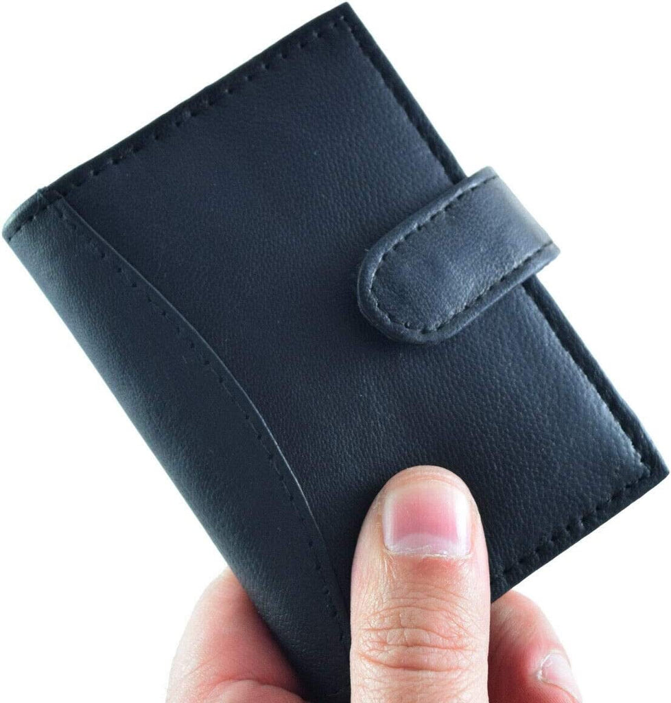 Sheep Nappa Leather RFID Protected Credit Card Case With Internal ID Window New