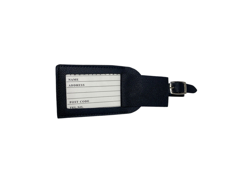 12 X PU Luggage Tag Suitcase Label Address Id Tags Black Job Lot Car Boot Resale