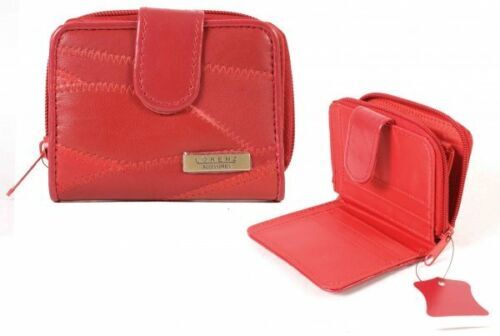 Lorenz Ladies Small Soft Leather Patchwork Credit Card Purse Wallet New