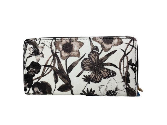 Ladies Designer Style Floral Flower Print Clutch Purse Wallet Card Coin Holder