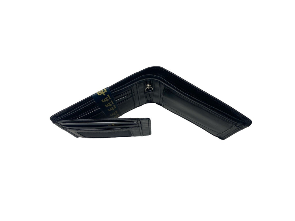 Primehide Mens Soft Luxury Leather Trifold Wallet Credit Card Black Gift Boxed