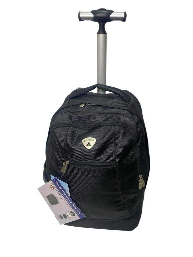 21" Rolling Backpack Rucksack On Wheels Cabin Trolley Laptop Business Bag 36L