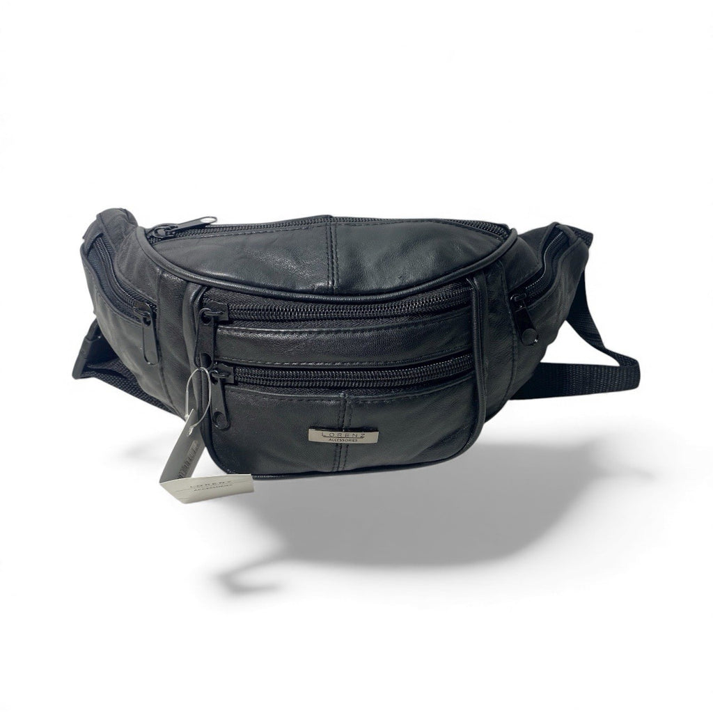 Lorenz Real Leather Unisex Bum Bag Money Belt Fanny Pack Waist Pouch Bumbag New